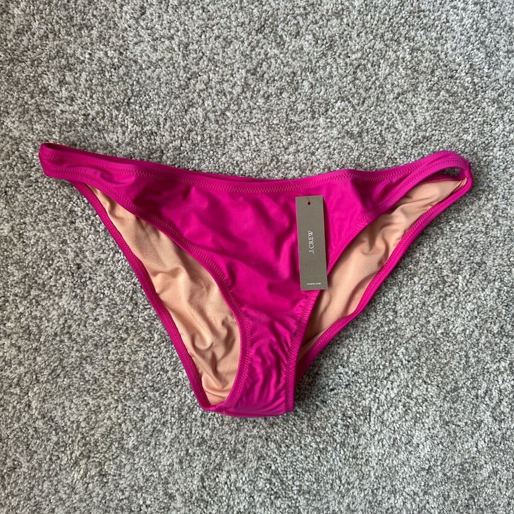 J Crew Dark‎ Pink Heritage 1989 High-Leg Bikini Bottom Size 2X-NWT